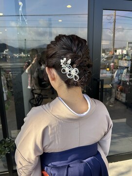 アチーブ ヘア デザイン(achieve hair design) 卒業式和装ヘアセットまとめ髪編み込みアレンジ