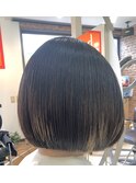 ショートボブ/多毛/硬毛/毛量調整/襟足スッキリ/時短/前髪あり