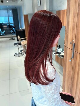 ガリカ 博多(Gallica) 赤髪/暖色系カラー/チェリーレッド/ブリーチなしダブルカラー