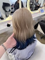 リアン 上尾店(Rien) ミルクティー ×ブルー×裾カラー