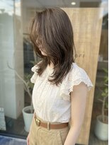 ニコリヘアワークス(nicori hair works)&nbsp;レイヤー×セミロング×ブリックブラウン3