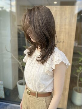 ニコリヘアワークス(nicori hair works) レイヤー×セミロング×ブリックブラウン3
