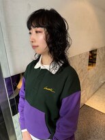アクシス 栄店(`AXIS)&nbsp;馬渕ミルクティーブロンド/ダークブルー/デジタルパーマ/栄