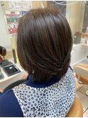 女性に人気!ミディアムレイヤースタイル【アッシュブラウン】