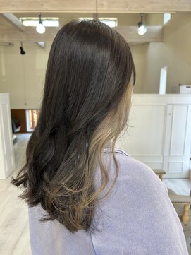 アップル(APPLE) インナーカラー☆アッシュベージュ×サファイア