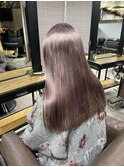 切りっぱなしボブ エアリーロング 美髪 ピンクブラウン
