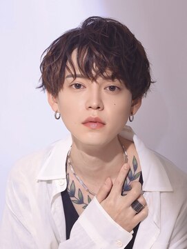 プログレスプラス 無造作センターパート 韓国風 グロッシーラフウェーブマッシュ★