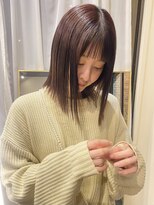 ルアナ ヘアメイク(Luana hair make) レッドブラウン×ロブ