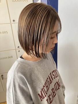 コワファースト 大分(COIFF1RST) 大人可愛いショートボブ白髪ぼかし20代30代40代/大分