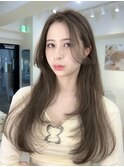 A13韓国ヘアロングレイヤーグレージュカラーケアブリーチ