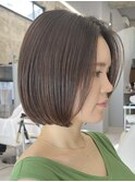 表参道白髪ぼかしくびれショートボブアッシュベージュ40代50代