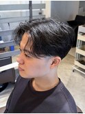MEN’S HAIR/サーフカール/刈り上げセンターパート/北堀江O