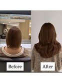 ボブからエクステ80本で自然なロングヘアに！