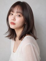 トリニティ(trinity) ブリーチなし 髪質改善カラー 切りっぱなし ミディアムボブ