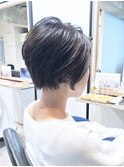 くすみブルーお客様ショートスタイル♪