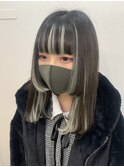 渋谷 シールエクステ顔まわりインナーカラー/カーキベージュ