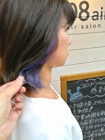 ハチマルハチ エアー 向ヶ丘遊園店(808 air)&nbsp;ブルーパープル×ロブ×インナーカラー@30代40代50代60代