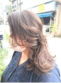 ブリーチ/グレージュ/白髪ぼかしハイライト