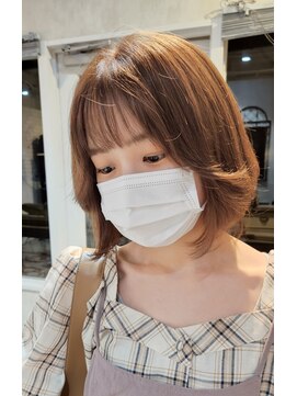 ジゲン ヘアーリゾート(ZIGEN hair resort) くびれボブ×質感ベージュ×フェザーバング