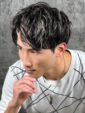 ヒロギンザバーバーショップ 神楽坂店(HIRO GINZA BARBER SHOP) アップバング×メッシュ