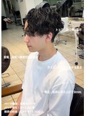 波巻きセンターパート赤羽メンズカットパーマ美容室