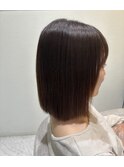 縮毛矯正でボリュームのない切りっぱなしを