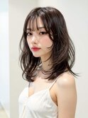 カールセミディシアカラーワンカール前髪カット小 顔カット