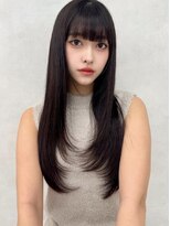 エジョン 三鷹店(Aejon)&nbsp;顔まわりレイヤーカット姫カットレイヤーアプリコットオレンジ