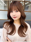 艶髪◎ブリーチなし上品モカ髪質改善カラーロングヘア