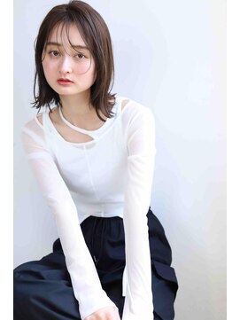 ムウ 難波(MOU) ボブクールショート前髪イメチェンピンクベージュ30代40代50代