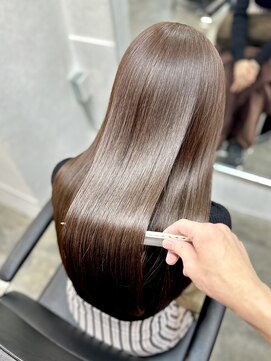 ヌフ(neuf) 髪質改善ココアブラウン美髪ストレート【イメチェン/縮毛矯正】