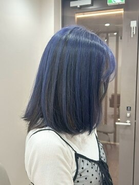 ユウル 横浜(juhl.) ブルーブラックブルージュ暗めカラーブリーチダブルカラー横浜駅