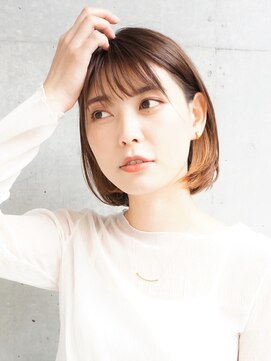 マイロ(mailo) シンプルボブ×イヤリングカラー×シースルーバング