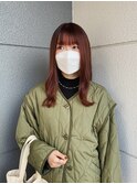 チェリーレッド レッドカラー 暖色カラー ブリーチなし 担当熊倉