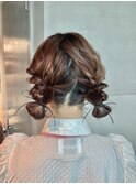 【ツインお団子】/結婚式/二次会/同窓会/銀座/ヘアセット