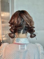 【ツインお団子】/結婚式/二次会/同窓会/銀座/ヘアセット