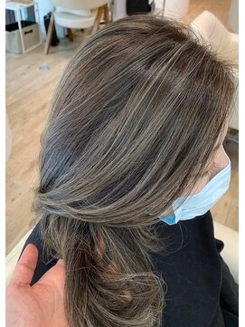 ジュイール 富士見ヶ丘(jouir) ミルクティーベージュダブルカラーケアブリーチハイライトカラー