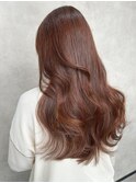 アプリコットオレンジくびれヘアハイライトカラー熊本