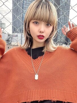 ジーナリア(Xena ria) プレイングカラー/ホワイトブロンド/チャコールグレー★119