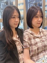 ロンド パルティール 大宮(Lond partir) ミルクティーベージュ/レイヤーボブ/韓国巻き/顔周りカット/大宮