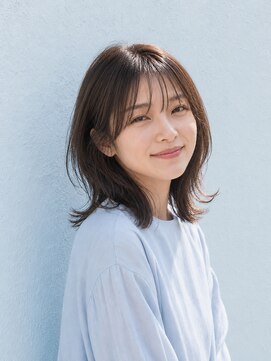 フレイムス ヘアアンドリラックス 大宮東口店(Frames) ミディアムレイヤー20代30代40代前髪あり前髪なし面長丸顔大宮