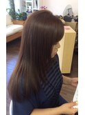 艶カラーカットストレート大人可愛いブラウンナチュラル