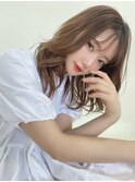 大人かわいい韓国風ミディアムヘア