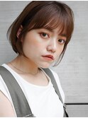 似合わせカットショートボブフルバングレッドブラウンアッシュ4