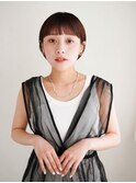 ミディアムヘア/斜めバング/グレージュカラー/大分駅