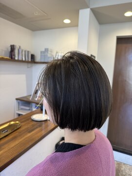 エファッセ 鴻巣2号店(efface) 丸みボブ×オリーブグレージュ×ヘルシースタイル×艶髪