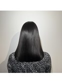 艶髪ストレート×ミディアム×ダークアッシュ×髪質改善【広島】