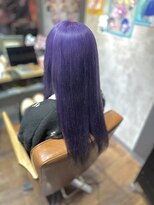 ヲタクに美容室は難しい。 パープルしっかりデザインカラー！