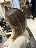 【カラーお直し】似合わせバレイヤージュ風ハイライトカラー