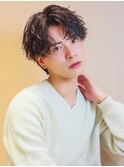 MEN’S/リバースセンターパート/ニュアンスパーマ/河原町